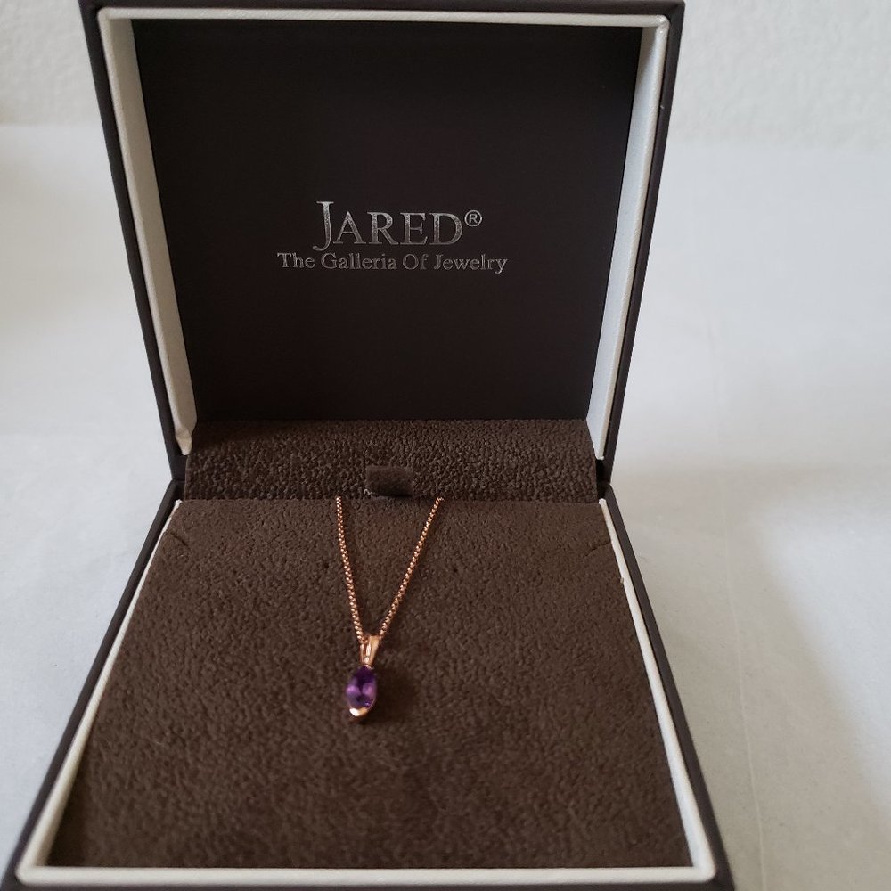 10kt Rose Gold necklace with Amethyst Pendant